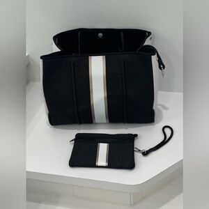 Stylish Haute Shore Black, White and Rosegold Tote Bag, NWT